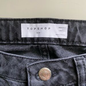 Topshop Black 26x30 High Waisted Mom Jeans
